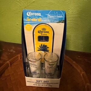 Corona Gift Set Packaging in Blue and Yellow